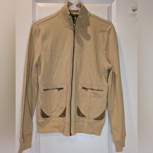 Lauren Ralph Lauren Full Zip Jacket Tan Cotton Zip Up Size M